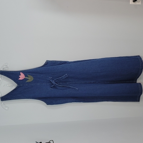 Vintage Denim overalls dress with Bunny Rabbit Applique size Medium - Picture 8 of 14
